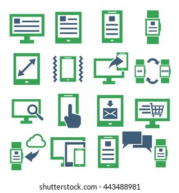 smartphone, tablet icon set