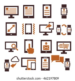 smartphone, tablet icon set