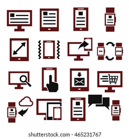 smartphone, tablet icon set
