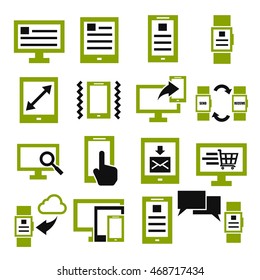 smartphone, tablet icon set