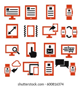 smartphone, tablet icon set