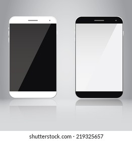 Smartphone or tablet isolated, realistic vector object