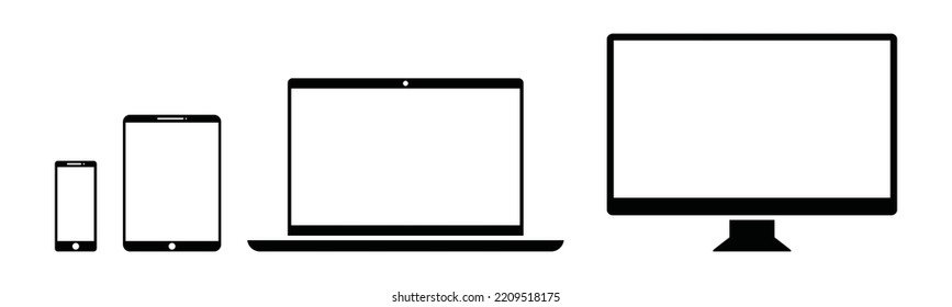 Smartphone Tablet Laptop Computer Monitor Icon Stock Vector Royalty Free 2209518175 Shutterstock 4038