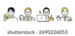 Smartphone Tablet Laptop Solution Smile Businessperson Icon