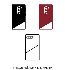 Iconos de estuche Smartphone, tablet y móvil con ilustración vectorial. Usos para web e impresión
