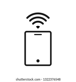 smartphone tablet, pad, wifi line icon