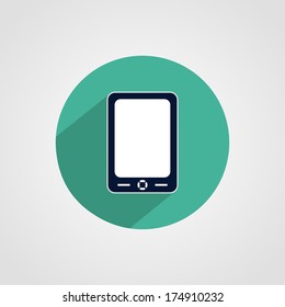Smartphone or Tablet PC Black Icon Isolated on White Background