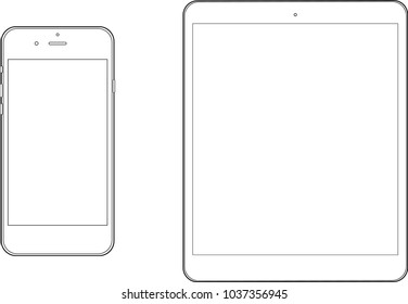 smartphone and tablet pc Mockup set