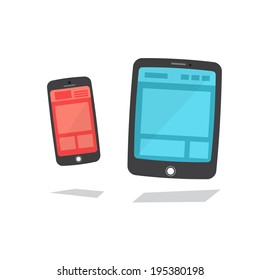 smartphone and tablet - vector illustration