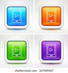 Smartphone Tableton Multi Color Square Buttons
