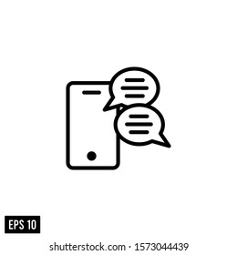 smartphone talk icon vector logo template