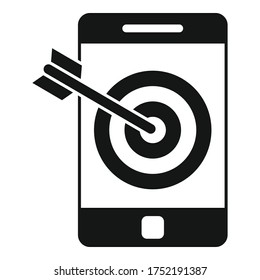 Smartphone target content icon. Simple illustration of smartphone target content vector icon for web design isolated on white background