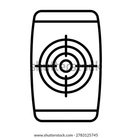 Smartphone target icon vector illustration with smartphone bullseye marketing business cellphone strategy isolated