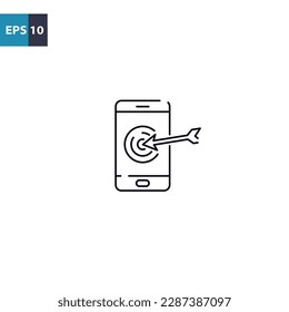 Smartphone target outline icon Vector illustration