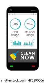 smartphone with task manage cleaning application