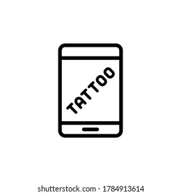Smartphone, icono de tatuaje. Línea simple, contorno de elementos vectoriales de iconos de tatuaje para ui y ux, sitio web o aplicación móvil
