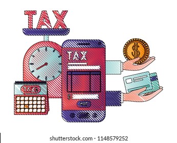 smartphone with tax on line and documents