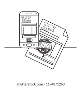 smartphone with tax on line and documents
