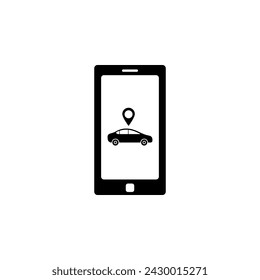 Smartphone with Taxi Service flat vector icon. Simple solid symbol isolated on white background