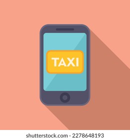 Smartphone taxi service icon flat vector. Airport transfer. Modern book