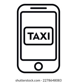 Smartphone taxi service icon outline vector. Airport transfer. Modern book