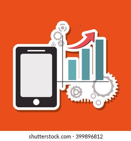 Smartphone and technical service  design, vector illustration