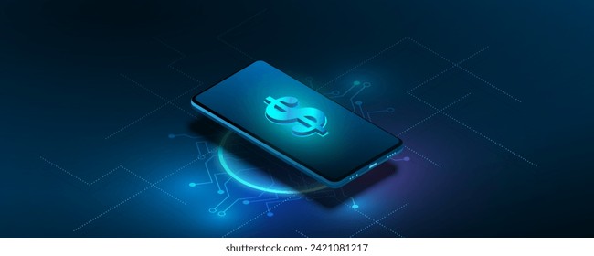 Imagen de fondo de tecnología Smartphone, concepto de finanzas en red de comunicación en línea