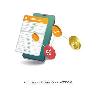 Smartphone technology business applications illustration concept