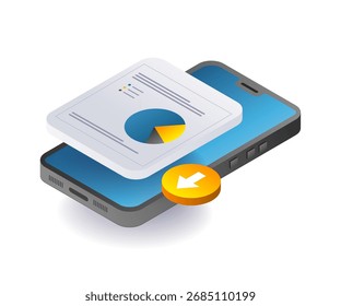 Tecnología de smartphone para gráficos de datos empresariales