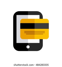 smartphone technology with business icon vector illustration, eps10
