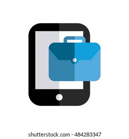 smartphone technology with business icon vector illustration, eps10