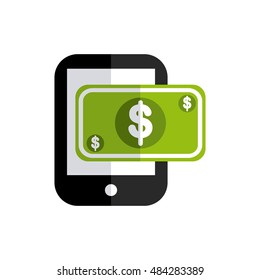 smartphone technology with business icon vector illustration, eps10