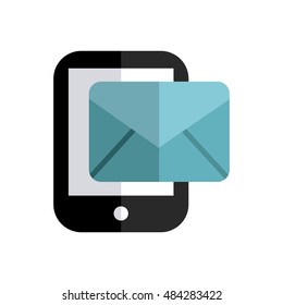 smartphone technology with business icon vector illustration, eps10