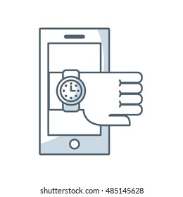 smartphone technology with business icon vector illustration, eps10