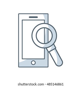 smartphone technology with business icon vector illustration, eps10