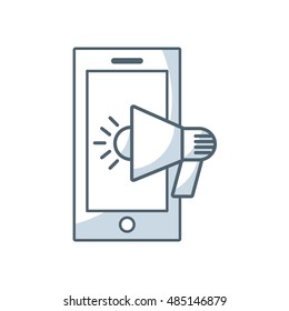 smartphone technology with business icon vector illustration, eps10