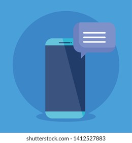 smartphone technology with chat bubble message