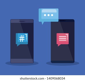 smartphone technology with chat bubble messages