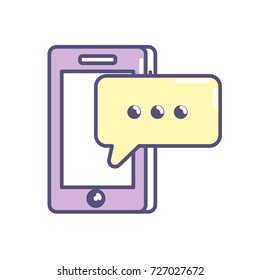 smartphone technology with chat bubble text