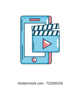 smartphone technology with clapperboard video