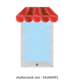smartphone technology commerce online icon vector illustration design