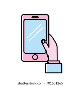 smartphone technology communication in the man hand