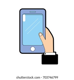 smartphone technology communication in the man hand
