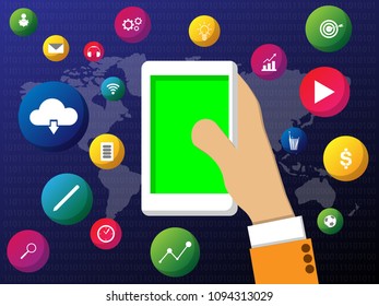 smartphone technology  connection symbol vector