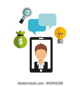 smartphone technology device electronic icon vector illustration design