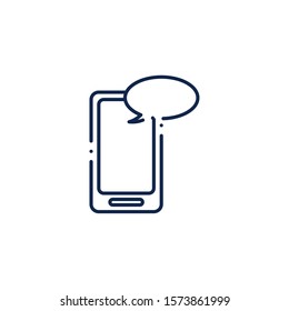 smartphone technology device line icon vector illustration design