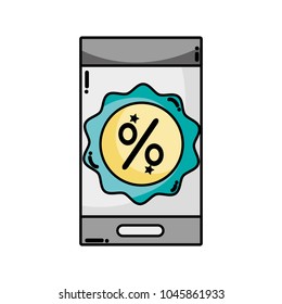 smartphone technology with digital percent label