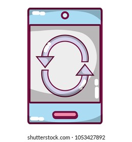 smartphone technology with electronic loaing symbol vector illustration