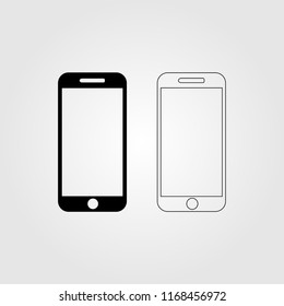 Smartphone technology icon flat style isolated on background. Smartphone icon sign symbol for web site and app design.