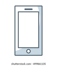 smartphone technology line icon vector illustration design